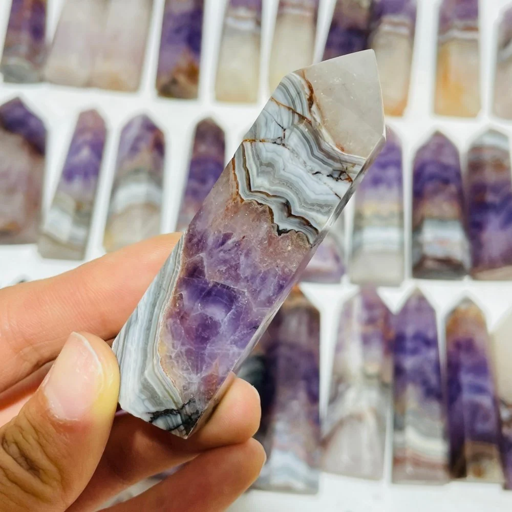 63 Pieces Amethyst Mixed Striped Agate Crystal Points - Image 6