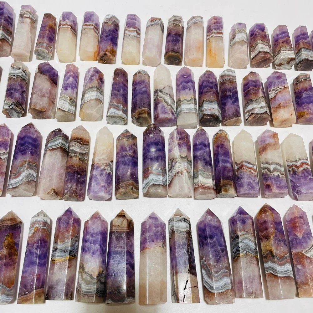 63 Pieces Amethyst Mixed Striped Agate Crystal Points - Image 8