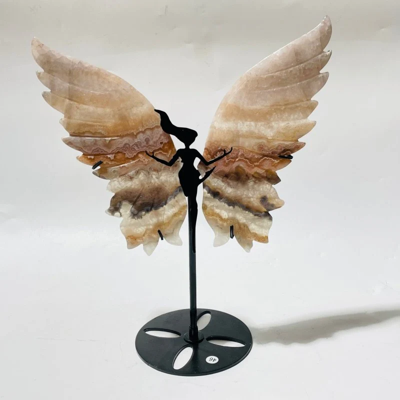 3 Pairs Striped Agate Symmetry Fairy Wing With Stand - Image 4