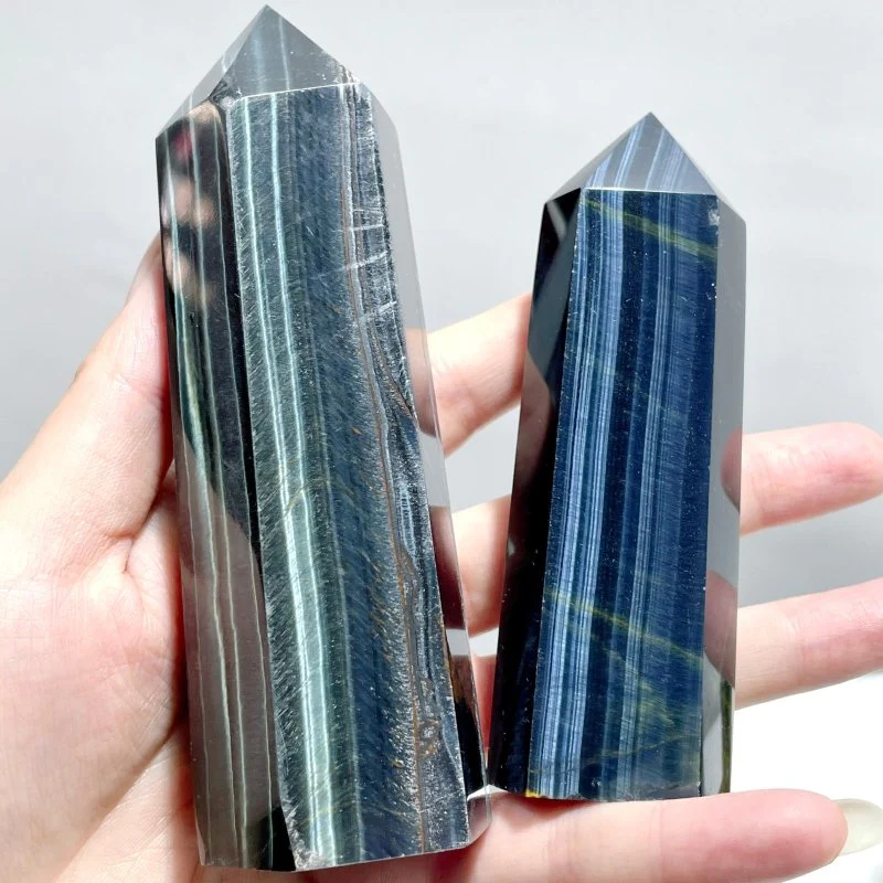 20 Pieces Fat Blue Tiger Eye Tower Points