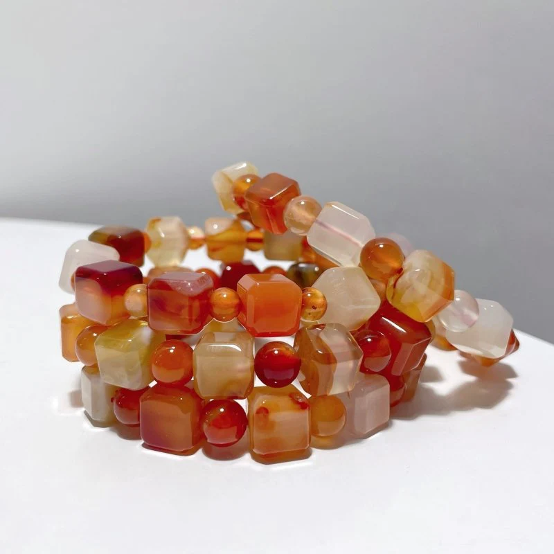 Sugar Cube Carnelian Bracelets Wholesale