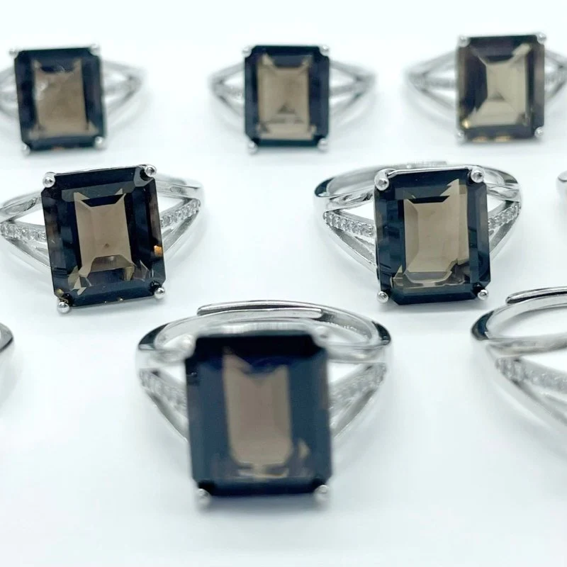 Sugar Cube Smoky Quartz Ring Wholesale - Image 2