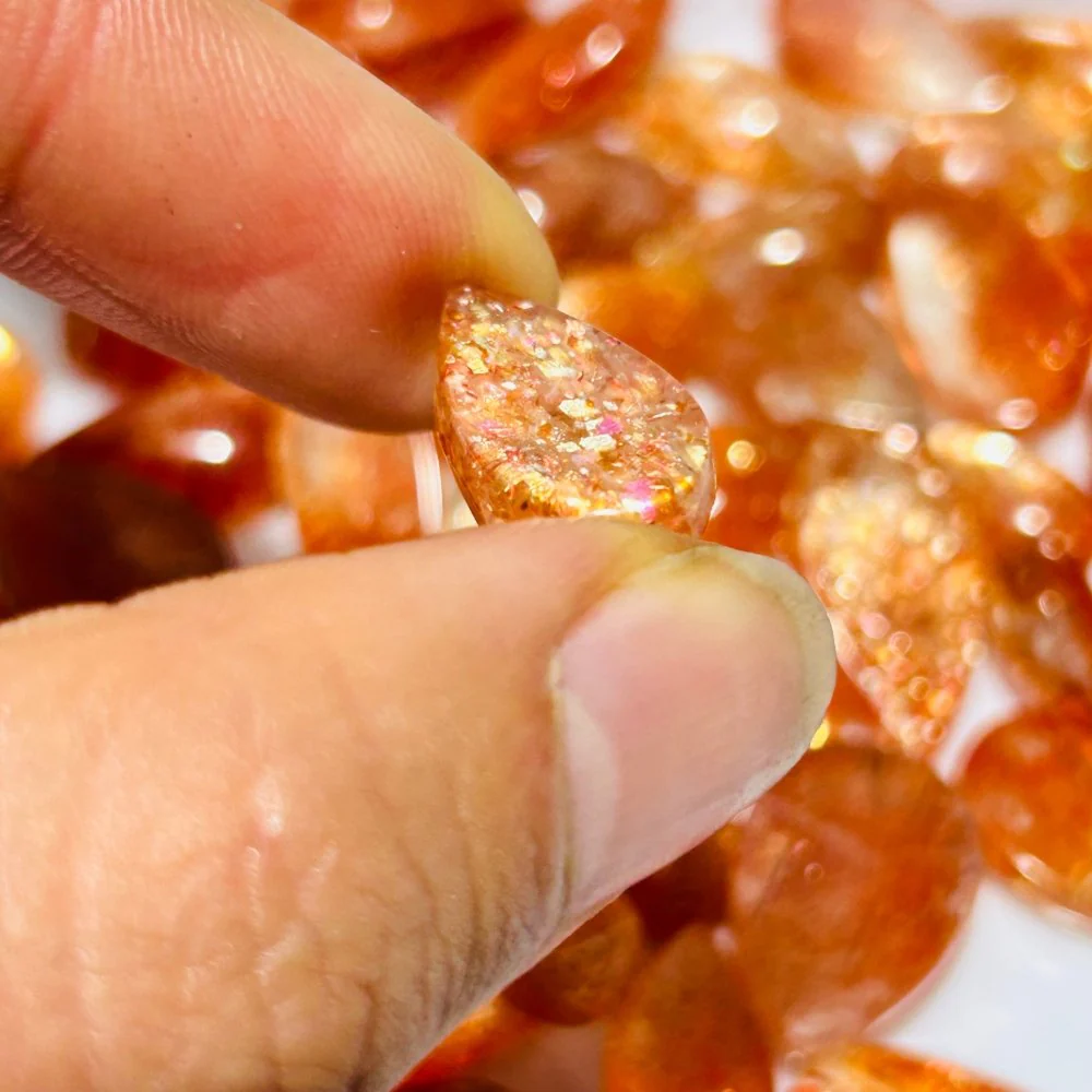 49 Pieces High Quality Sunstone Mini For DIY Teardrop Pendant - Image 3