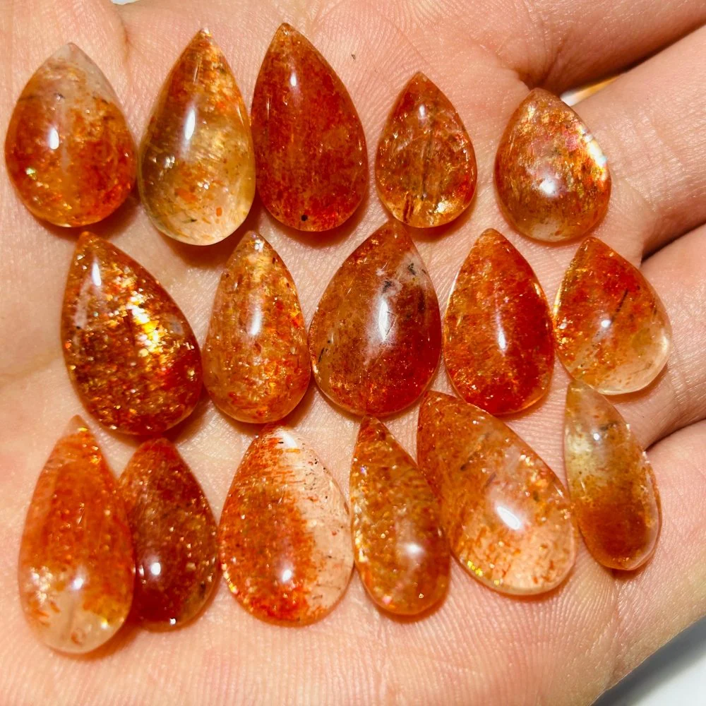 49 Pieces High Quality Sunstone Mini For DIY Teardrop Pendant - Image 5