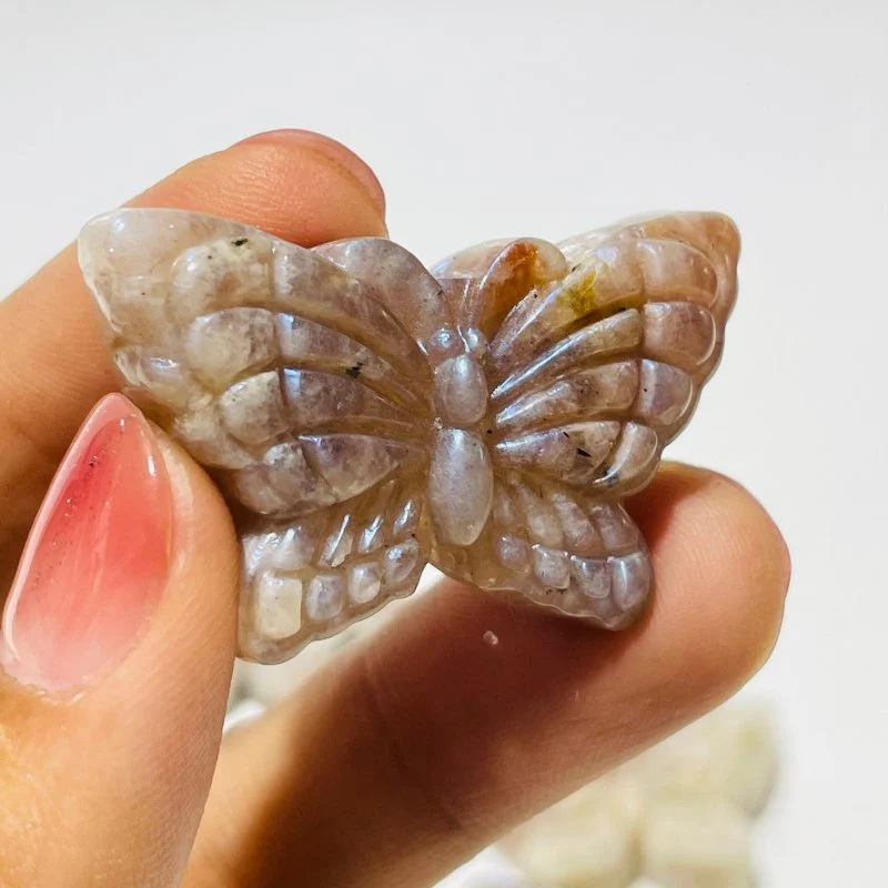 21 Pieces Sunstone Mixed Moonstone Butterfly Carving - Image 4
