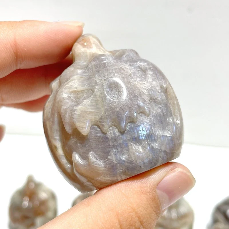 10 Pieces Sunstone Mixed Moonstone Halloween Pumpkin Face - Image 7