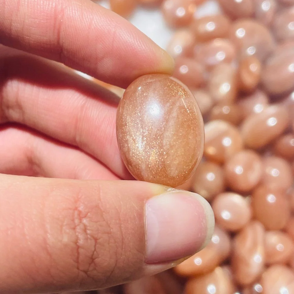 138 Pieces High Quality Sunstone Small Tumbled DIY Pendant - Image 2