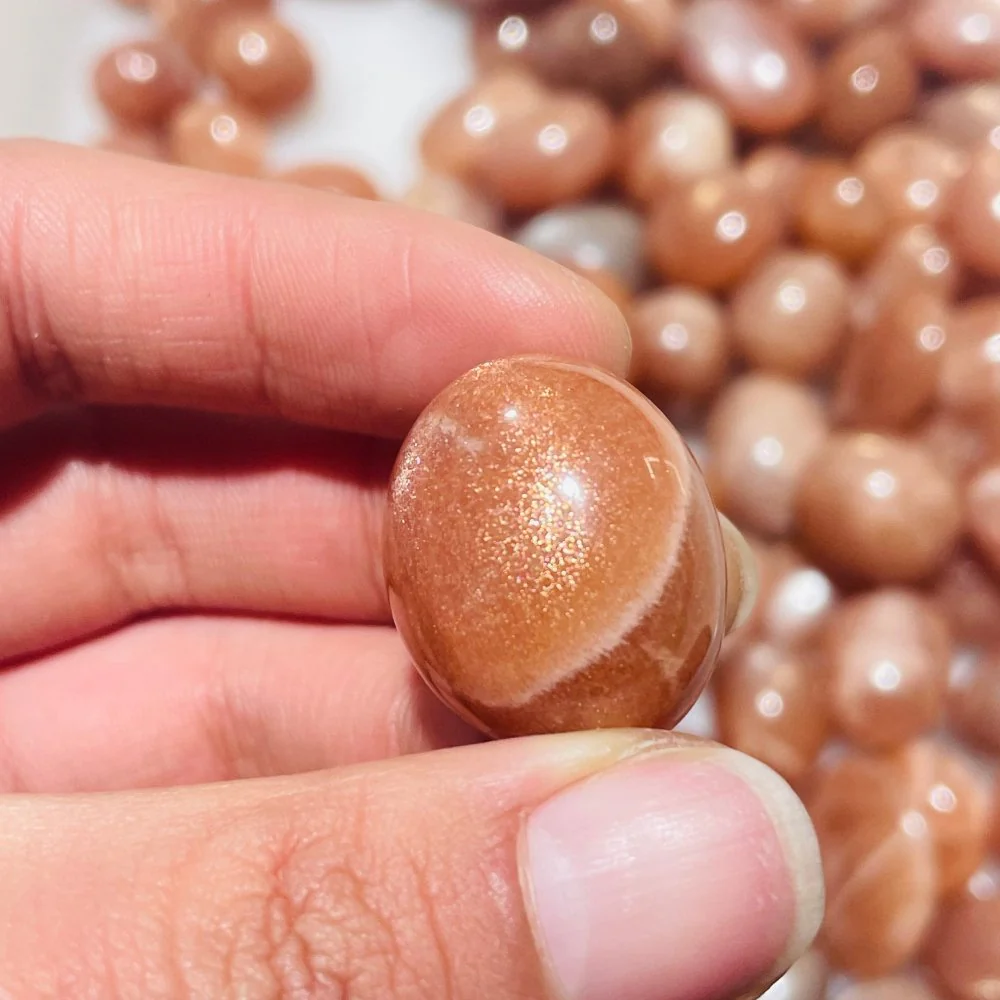 138 Pieces High Quality Sunstone Small Tumbled DIY Pendant - Image 3