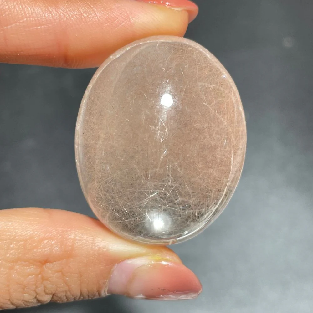 Super Clear Pink Silver Rutile Quartz Crystal - Image 3