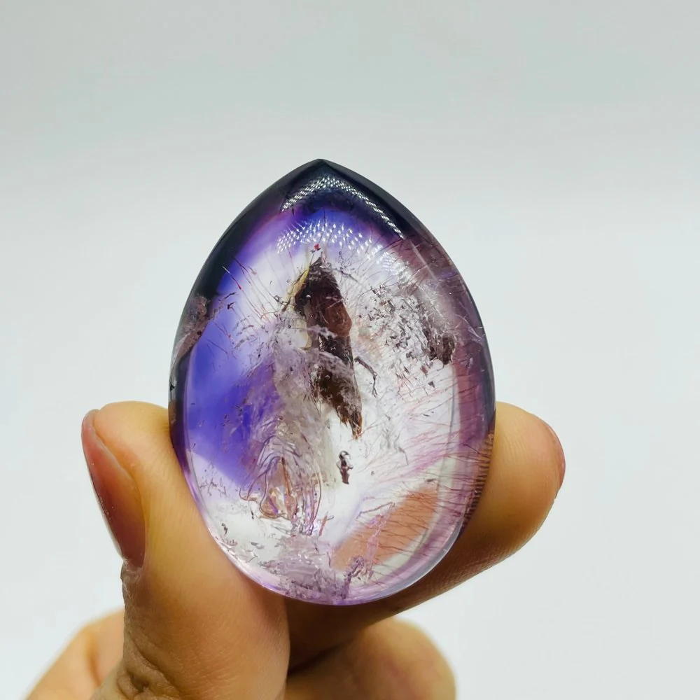 Super7 Amethyst Enhydro Crystal Teardrop Shape DIY Pendant - Image 2