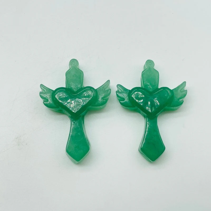 Sword With Wings Heart Shaped Stone Carving Wholesale Aventurine Lepidolite - Image 3