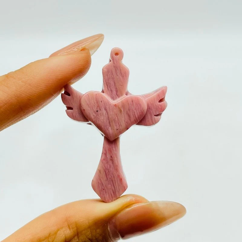 Sword With Wings Heart Shaped Stone Carving Wholesale Aventurine Lepidolite - Image 7
