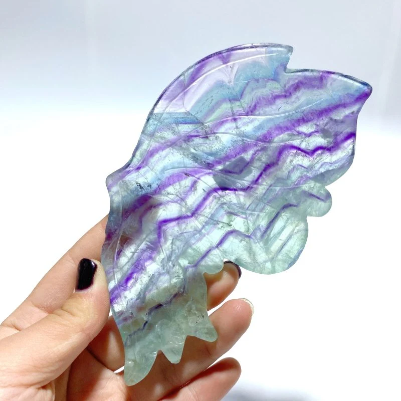 Unique Fluorite Butterfly Wing Carving With Stand - Image 4