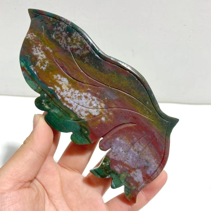 Symmetry Butterfly Wing With Stand Ocean Jasper - Image 2