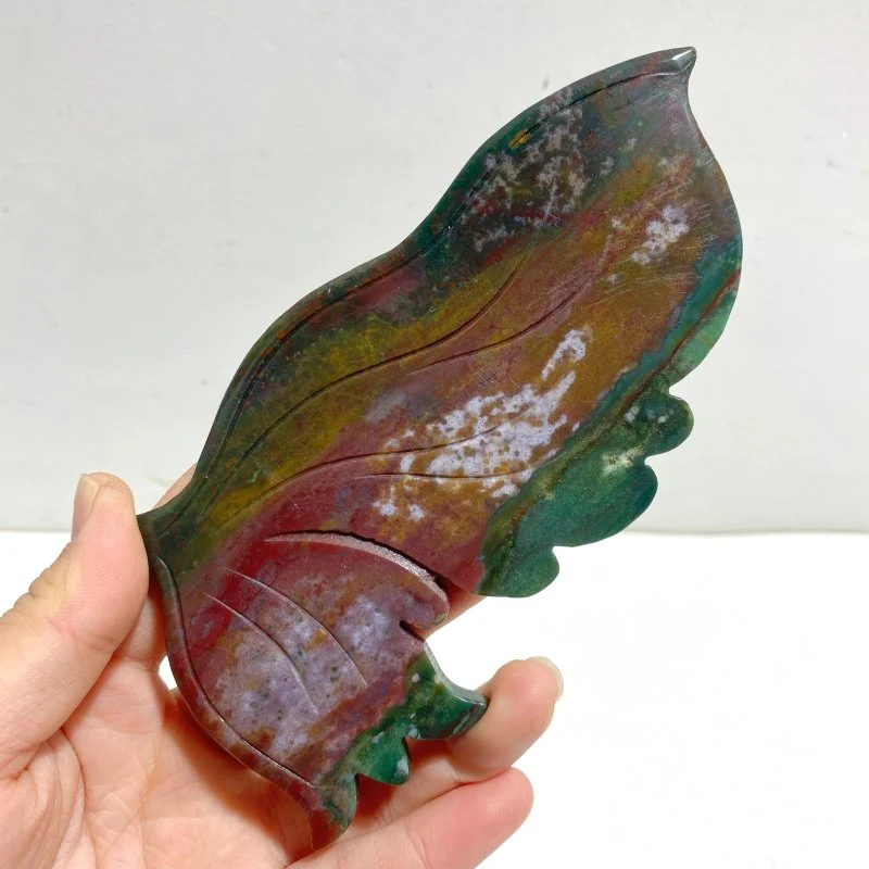 Symmetry Butterfly Wing With Stand Ocean Jasper - Image 3