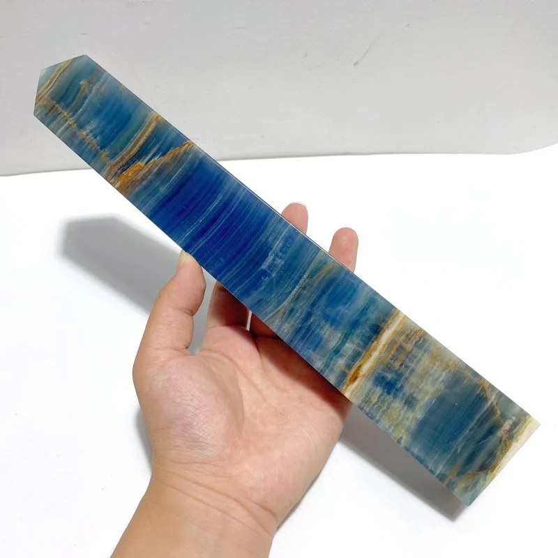 6 Pieces Tall High Quality Blue Onyx Four-sided Tower Point - Image 2