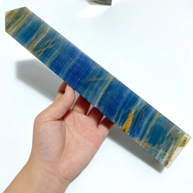 6 Pieces Tall High Quality Blue Onyx Four-sided Tower Point - Image 4