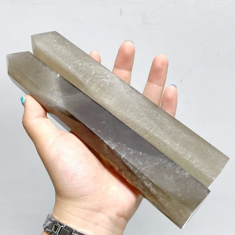 12 Pieces Tall Thin Smoky Quartz Tower Point - Image 3