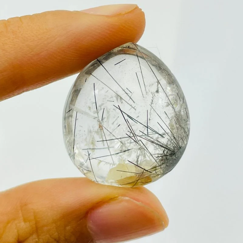Unique Black Rutile Quartz In Quartz Teardrop Shape DIY Pendant - Image 2