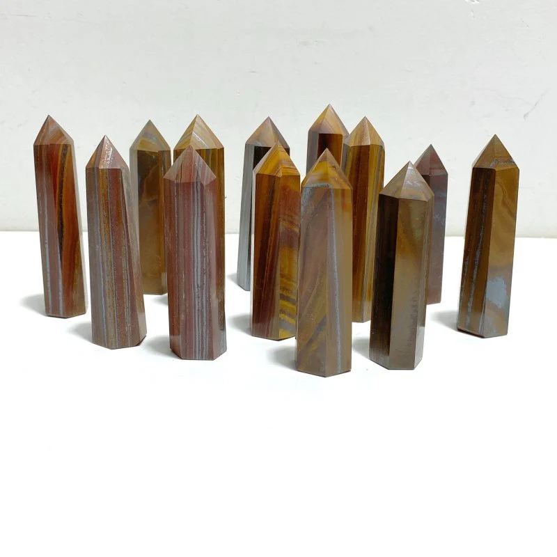 Tiger Eye Stone Mixed Iron Tower Points Wholesale