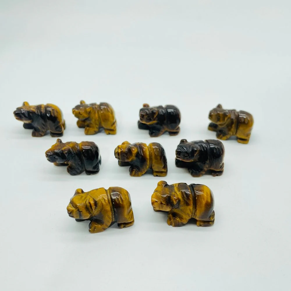 Mini Tiger Eye Polar Bear Carving Crystal Wholesale - Image 3