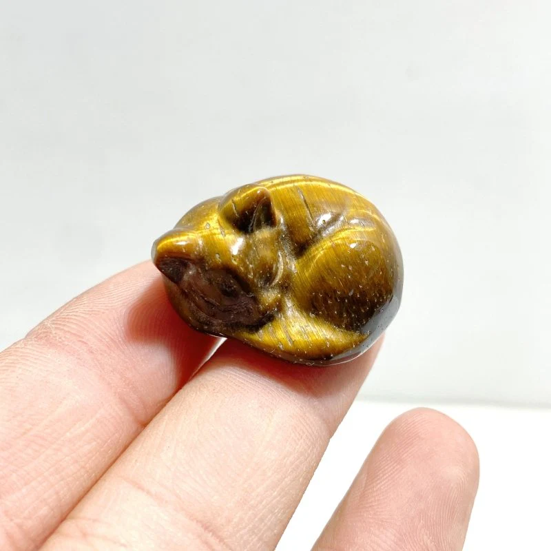 2.7CM Tiger Eye Sleeping Cat Carving Wholesale - Image 3