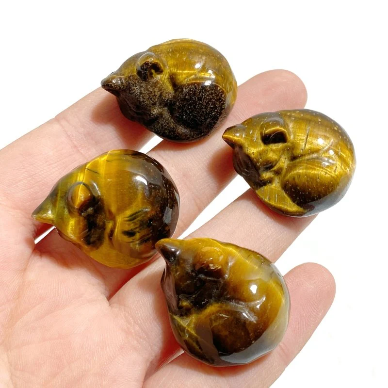 2.7CM Tiger Eye Sleeping Cat Carving Wholesale - Image 6