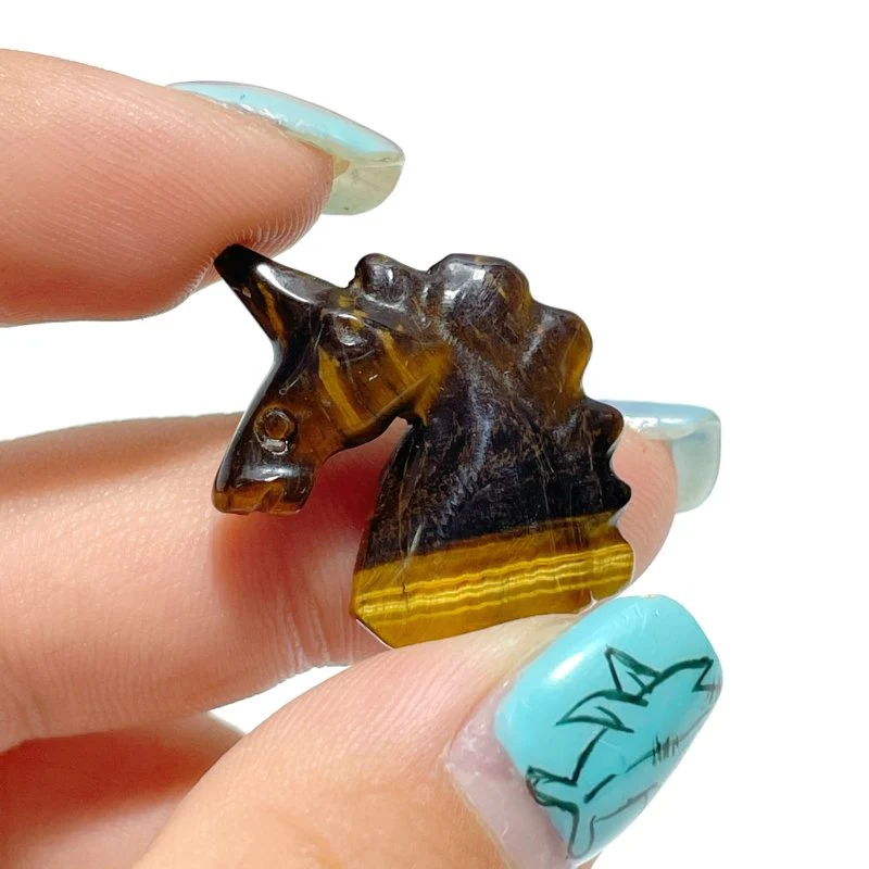 Mini Tiger Eye Unicorn Carving Wholesale - Image 3