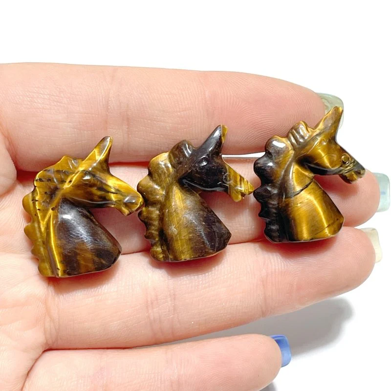 Mini Tiger Eye Unicorn Carving Wholesale - Image 4