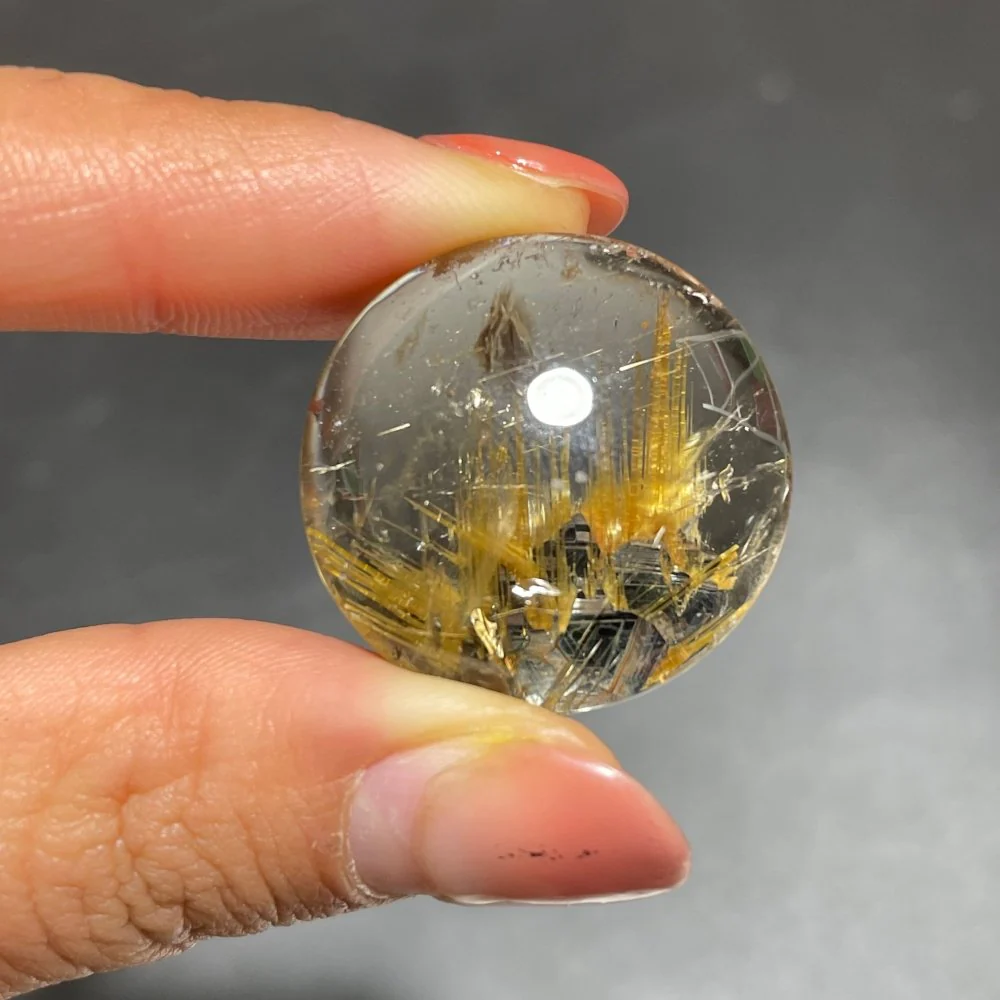 Titanium Flower Rutile Round Shape Pendant - Image 3