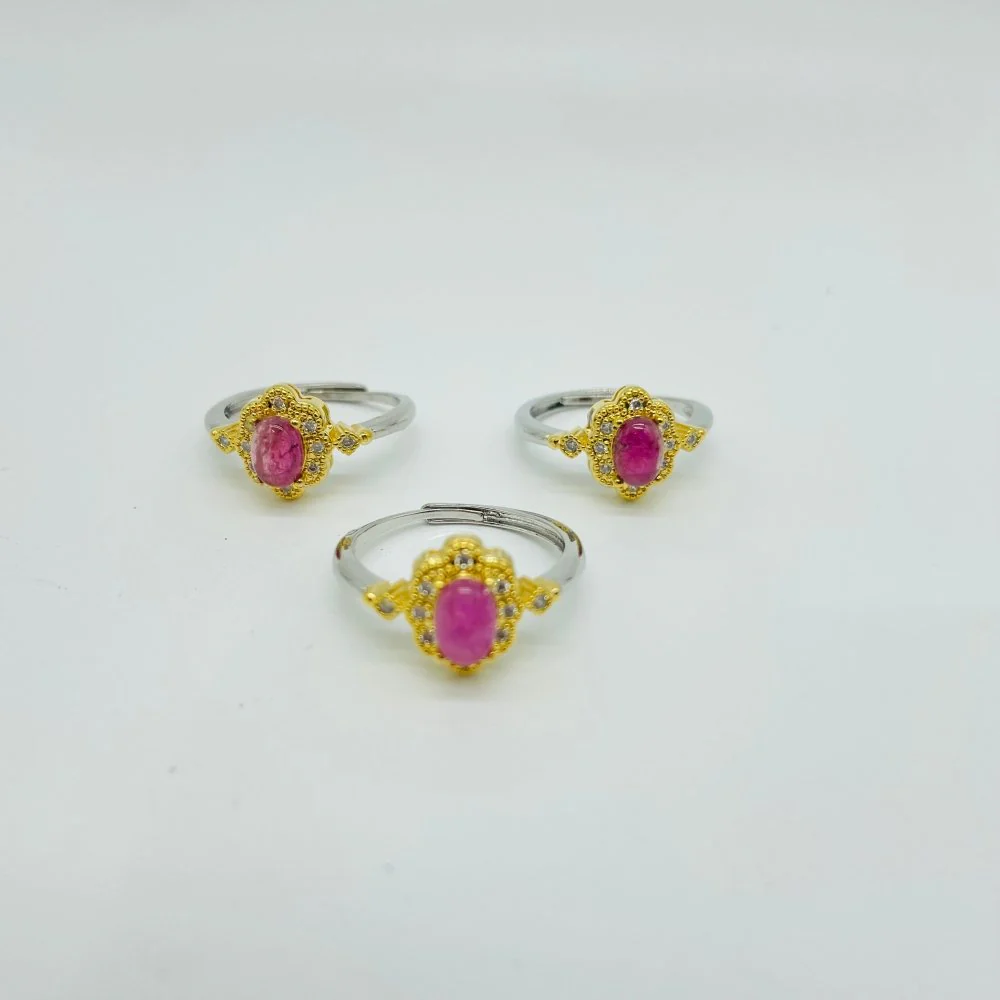 Natural Green And Pink Tourmaline Ring Wholesale - Image 3