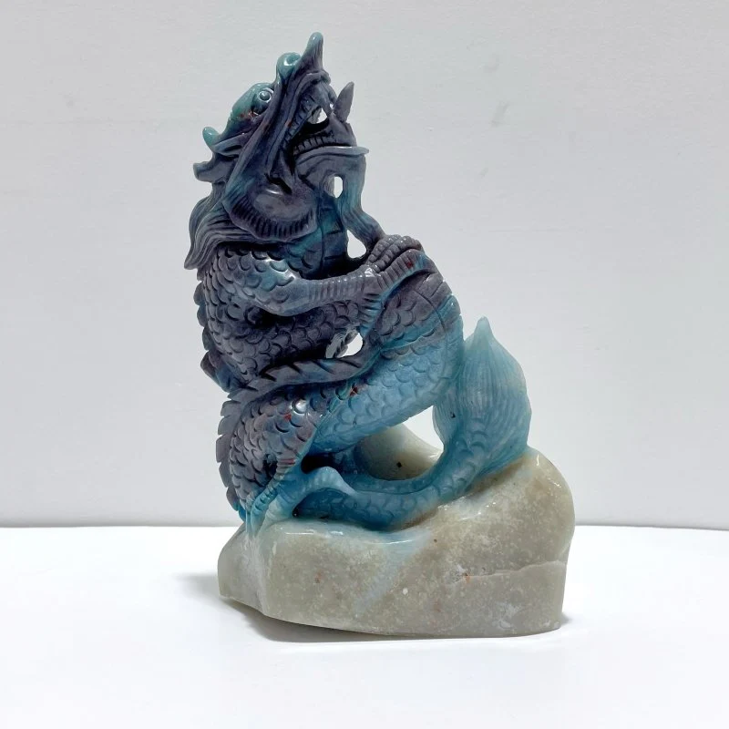 7.6in Chinese Dragon Trolleite Dragon Carving