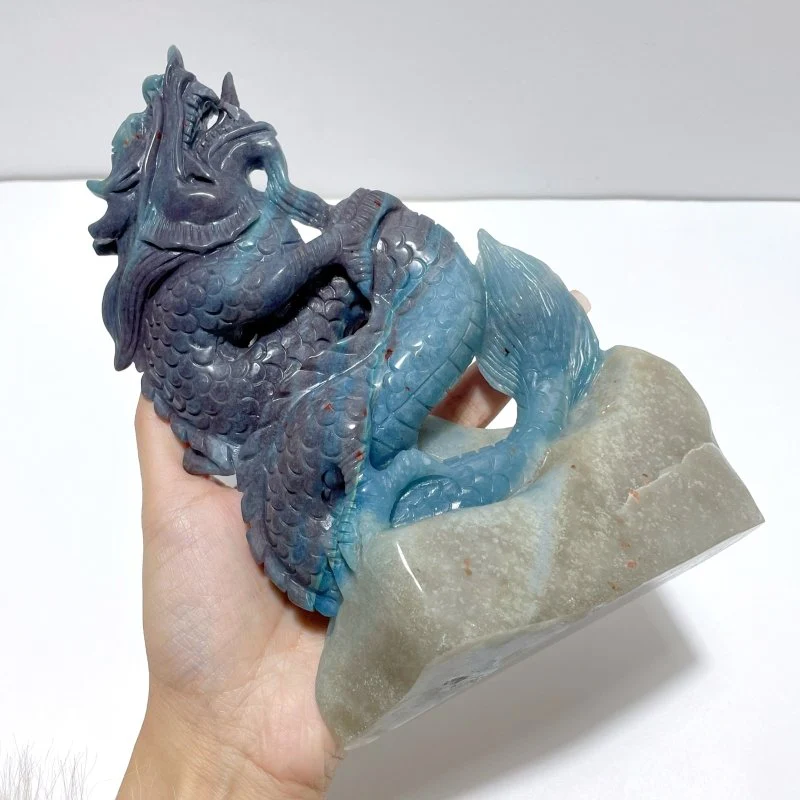 7.6in Chinese Dragon Trolleite Dragon Carving - Image 2