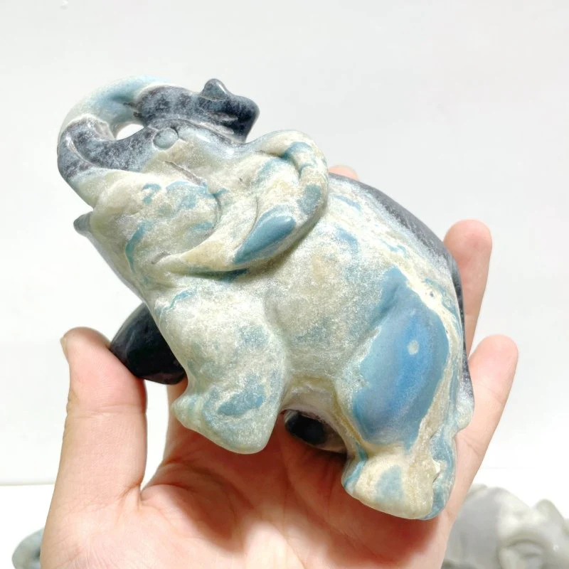 4 Pieces Trolleite Stone Elephant Carving (Defect) - Image 2