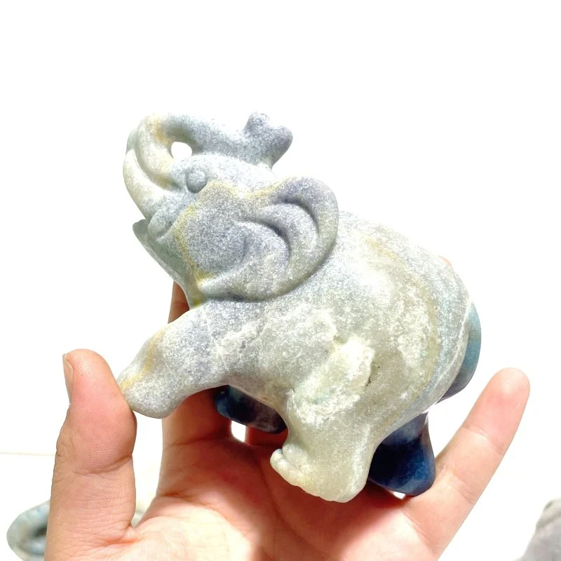 4 Pieces Trolleite Stone Elephant Carving (Defect) - Image 3