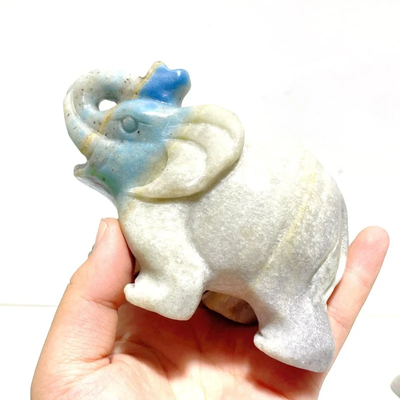 4 Pieces Trolleite Stone Elephant Carving (Defect) - Image 4