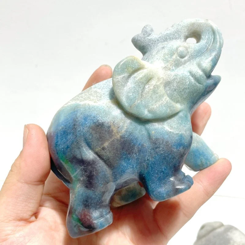 4 Pieces Trolleite Stone Elephant Carving (Defect) - Image 5