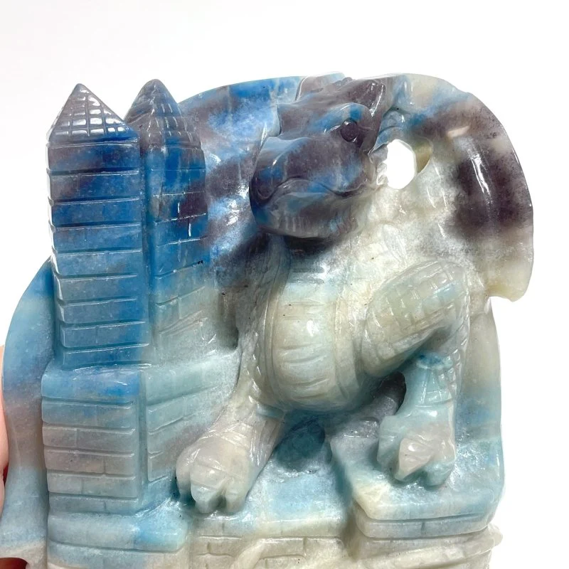 Trolleite Flying Dragon With Castle Carving - Image 5
