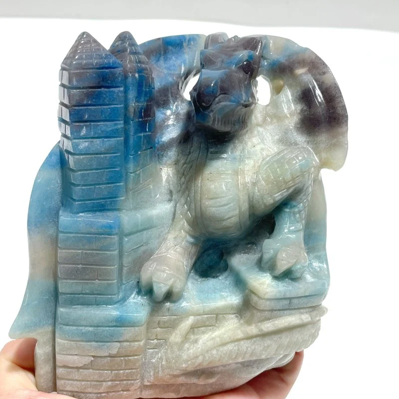 Trolleite Flying Dragon With Castle Carving - Image 6
