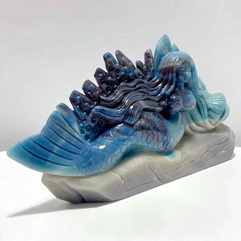 Beautiful Trolleite Mermaid and Coral Carving - Image 3
