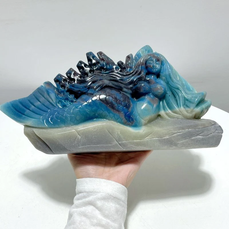 Beautiful Trolleite Mermaid and Coral Carving - Image 4