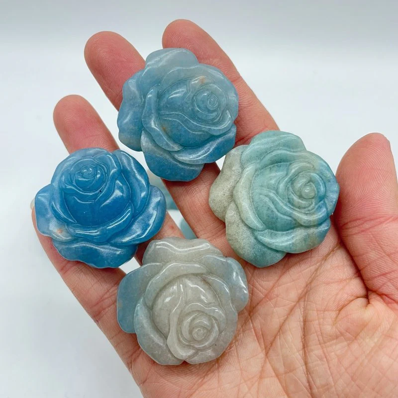 11 Pieces Trolleite Rose Flower Crystal Carving - Image 2