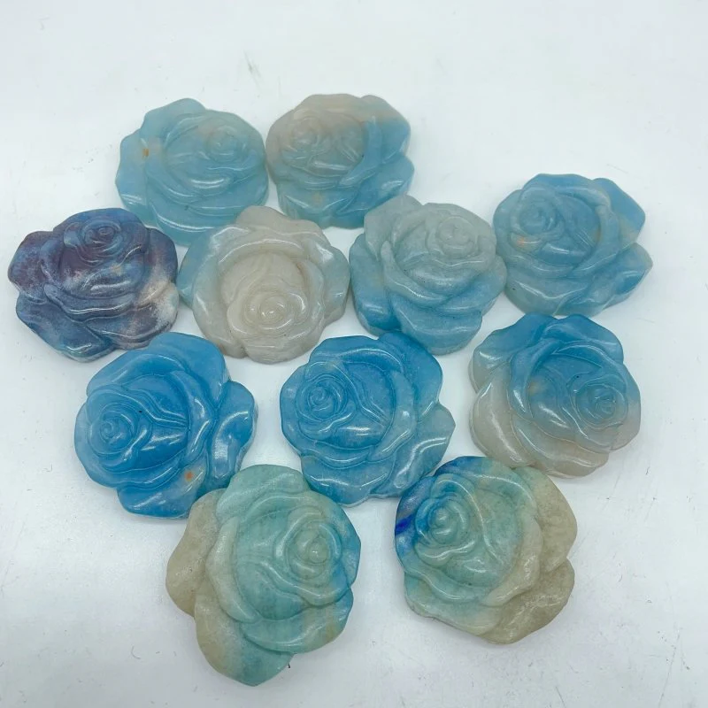 11 Pieces Trolleite Rose Flower Crystal Carving - Image 4