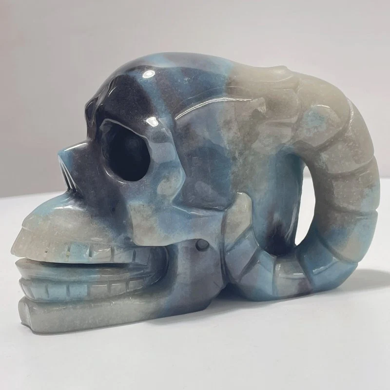 Trolleite Shofar Skull Horned Devil Carving