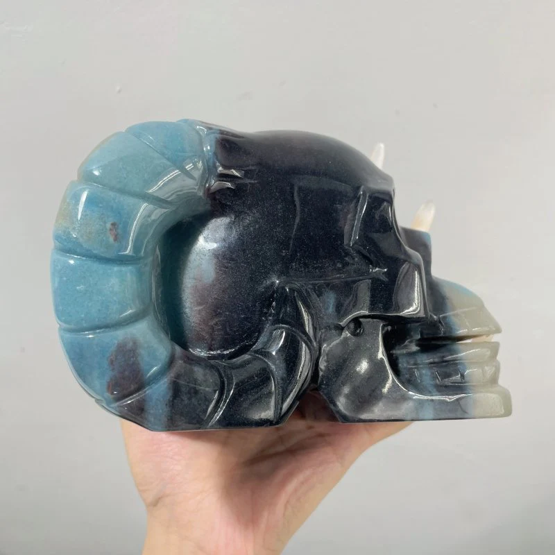 Trolleite Shofar Skull Horned Devil Carving - Image 4