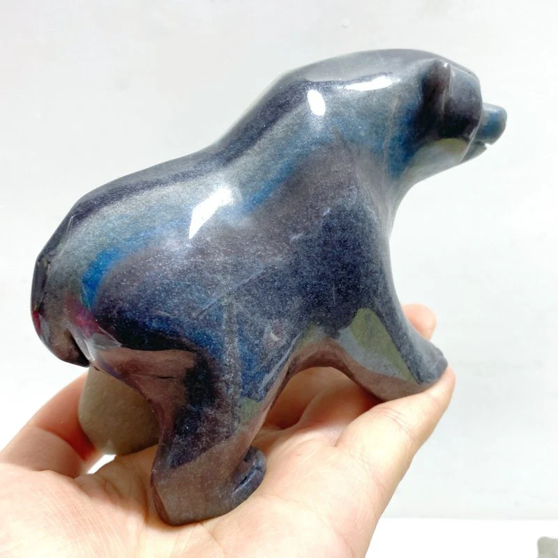 9 Pieces Trolleite Stone Bear Carving - Image 3