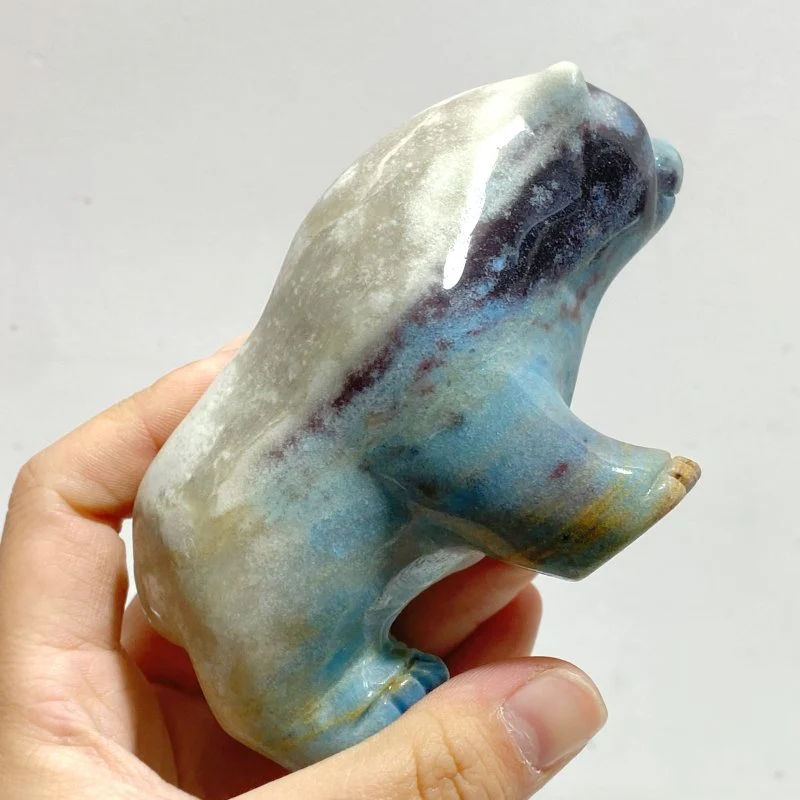 9 Pieces Trolleite Stone Bear Carving - Image 5