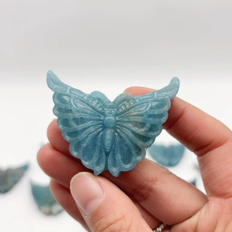 11 Pieces Trolleite Stone Butterfly Carving