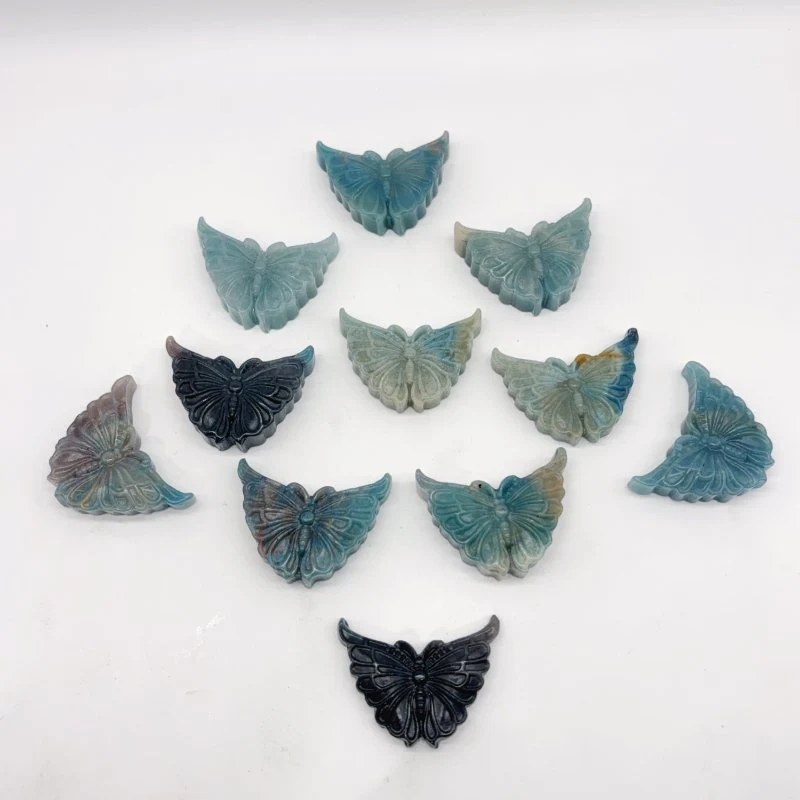 11 Pieces Trolleite Stone Butterfly Carving - Image 2