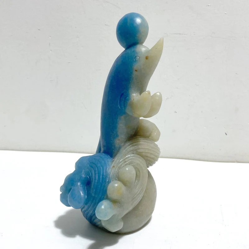 2 Pieces Trolleite Stone Dolphin Carving - Image 2